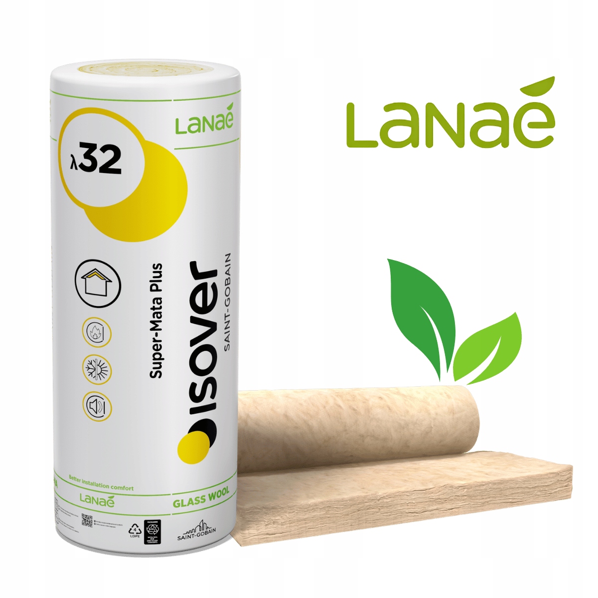 Mineralwolle Isover Super Mata Plus Lanae 0,032 10 Cm Rolle 5,4 M²