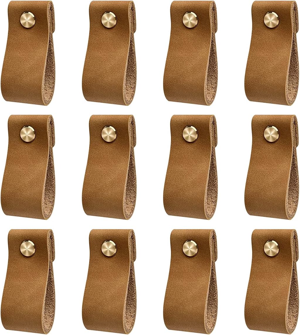Poignées En Cuir Pour Meubles, Lot De 12 Poignées De Meubles, Poignées De Porte