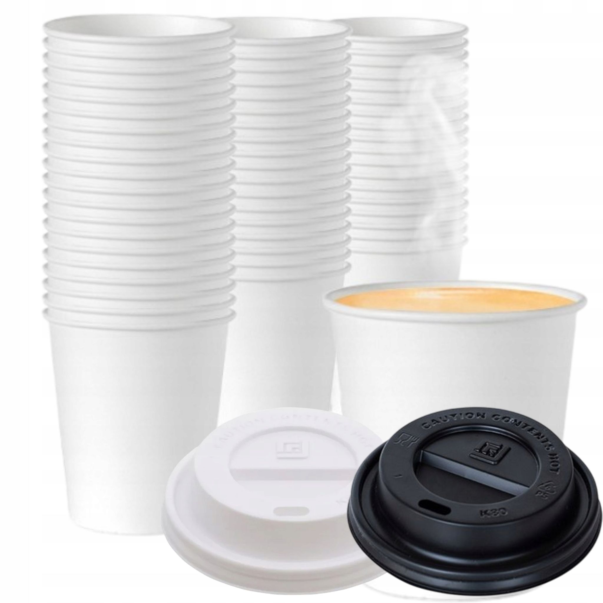 250-ml-becher, 100 Stück + 100 Deckel – Einweg-pappbecher Für Umweltfreundlichen Kaffee