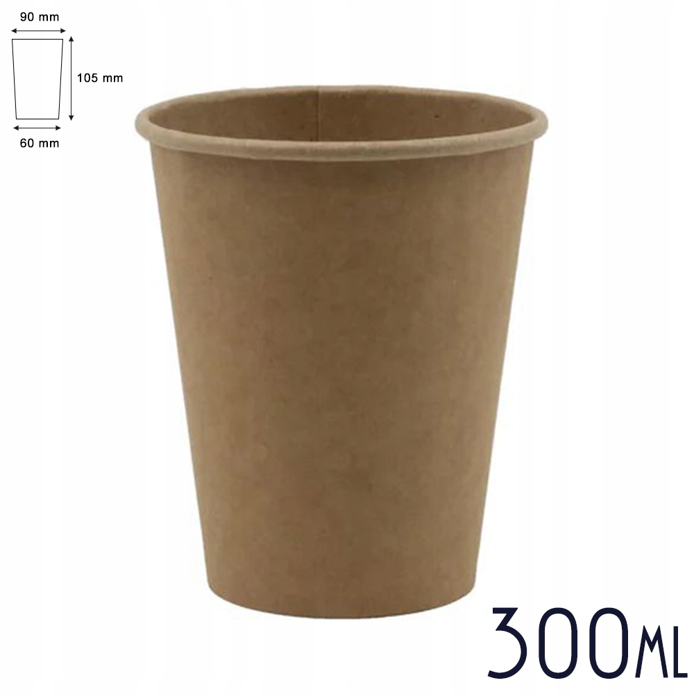 Pappbecher Für Heißgetränke -- Kraftpapier, 300 Ml -- Ø90 Mm -- 50 Stück.