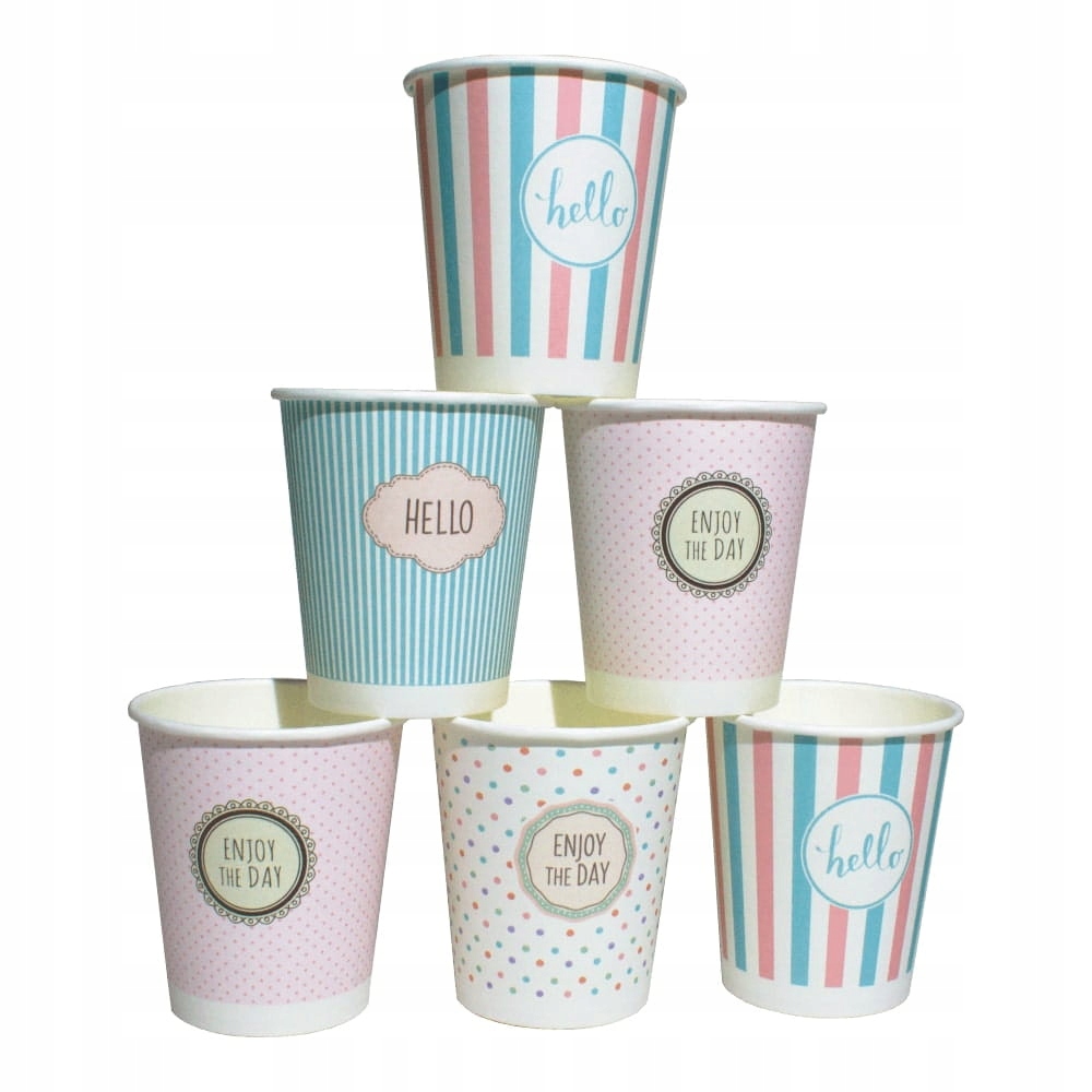 Kaffeebecher Aus Pappe, Pastellfarben, 250 Ml, 100 Stück, Für Tee Und Heißgetränke