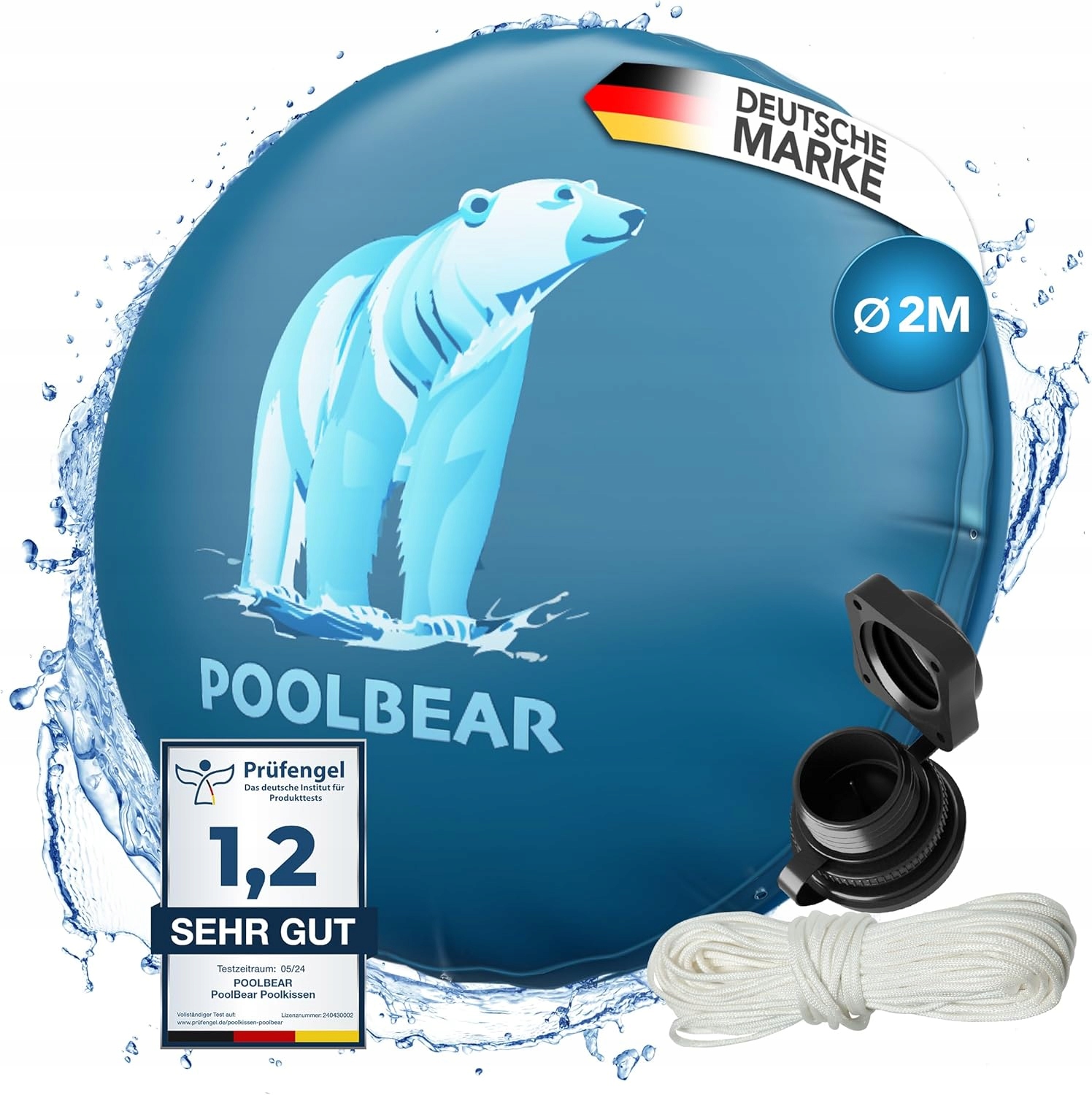 Poolbear-abdeckung 200 X 200 Cm, Winter-poolkissen 2 M Xxl