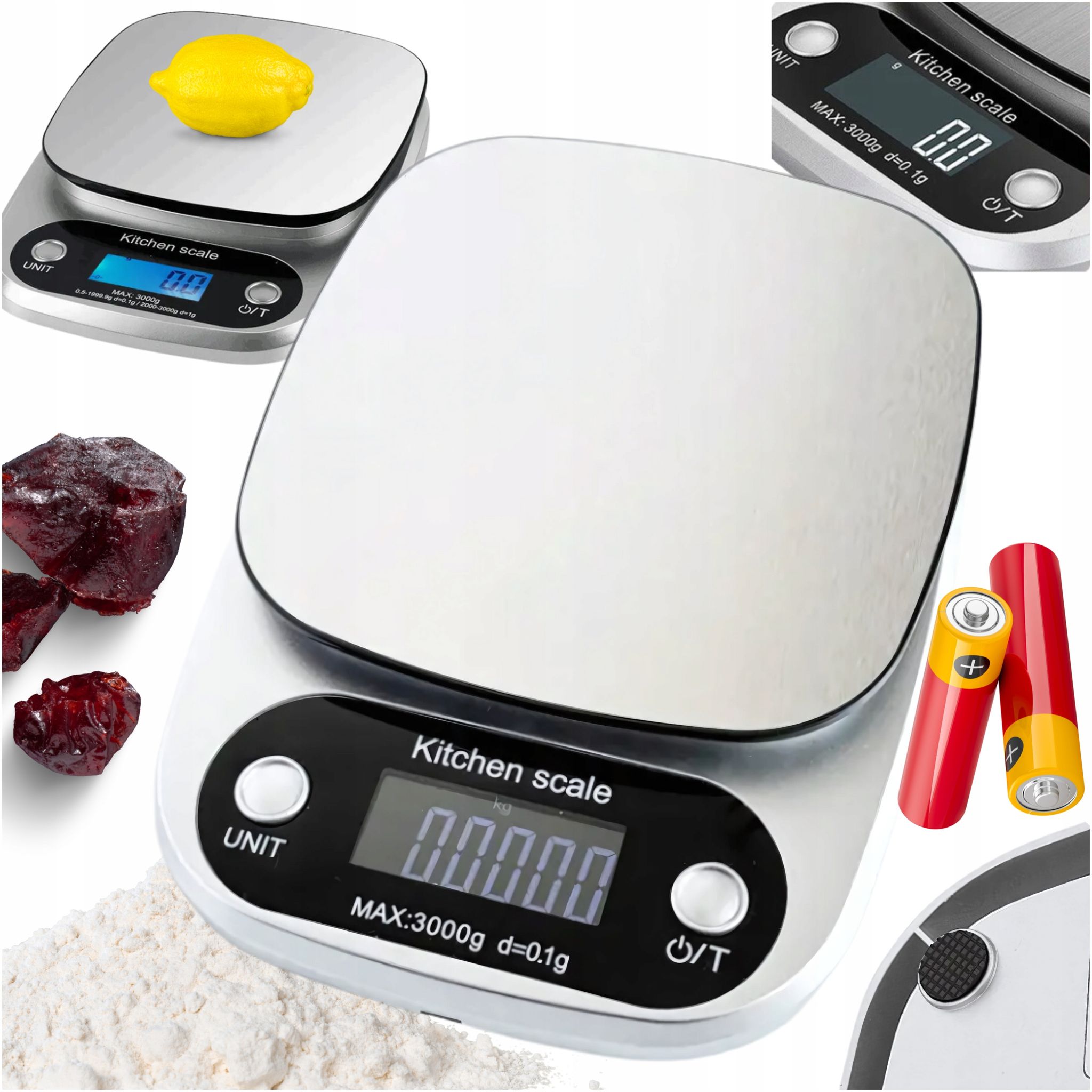Präzisions-küchenwaage 3000 G Und 0,1 G, Lcd-anzeige, Schmuckbatterien