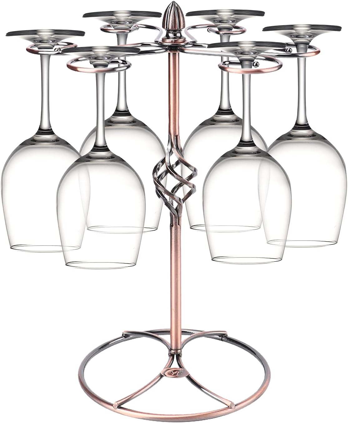 Porte-verres À Vin Vertical À 6 Crochets, Porte-verres À Vin De Comptoir (bronze)