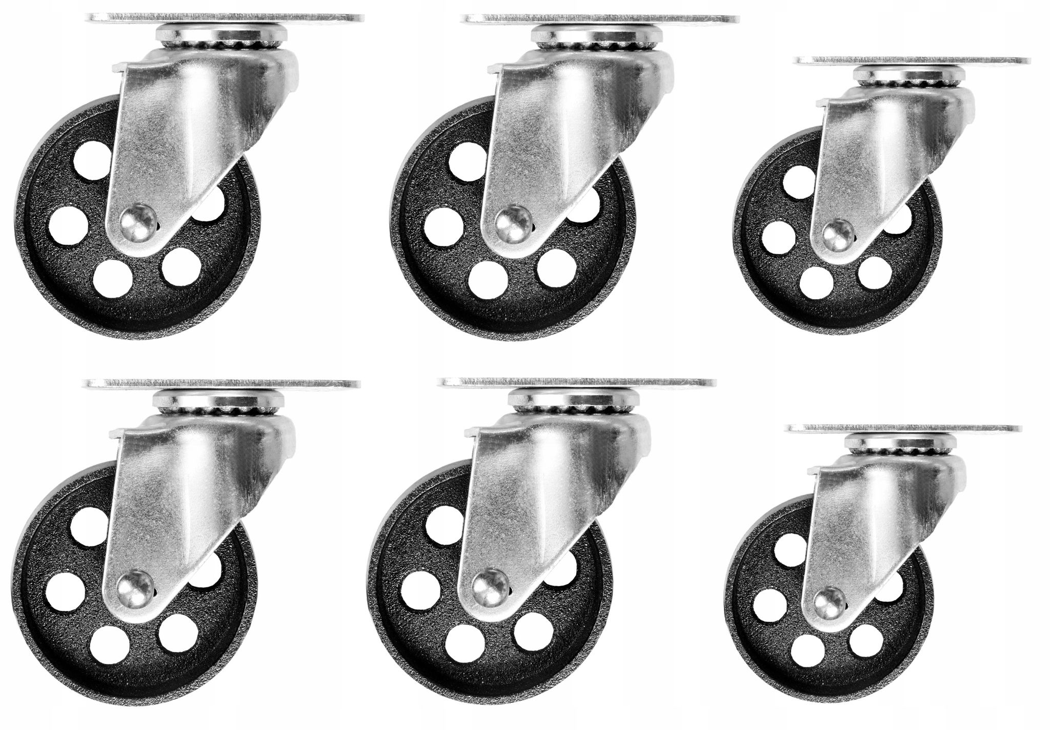 Kranrad, 360°-drehung, 6er-set, 2 X 75 Mm, 4 X 88 Mm