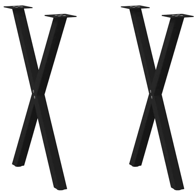 vidaXL Esstischbeine X-Form 2 Stk Schwarz 57x72-73 cm Stahl 4012912