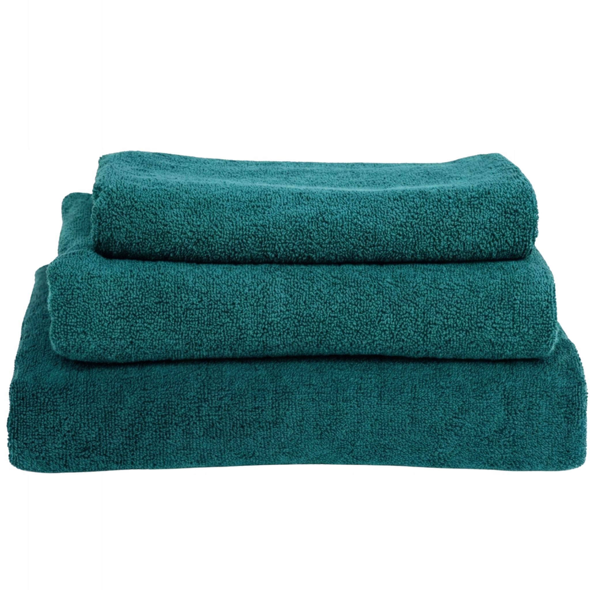 Set Mit 3 Grünen Badetüchern, 100 % Baumwolle, 50 X 90 Cm, 70 X 140 Cm, 100 X 150 Cm