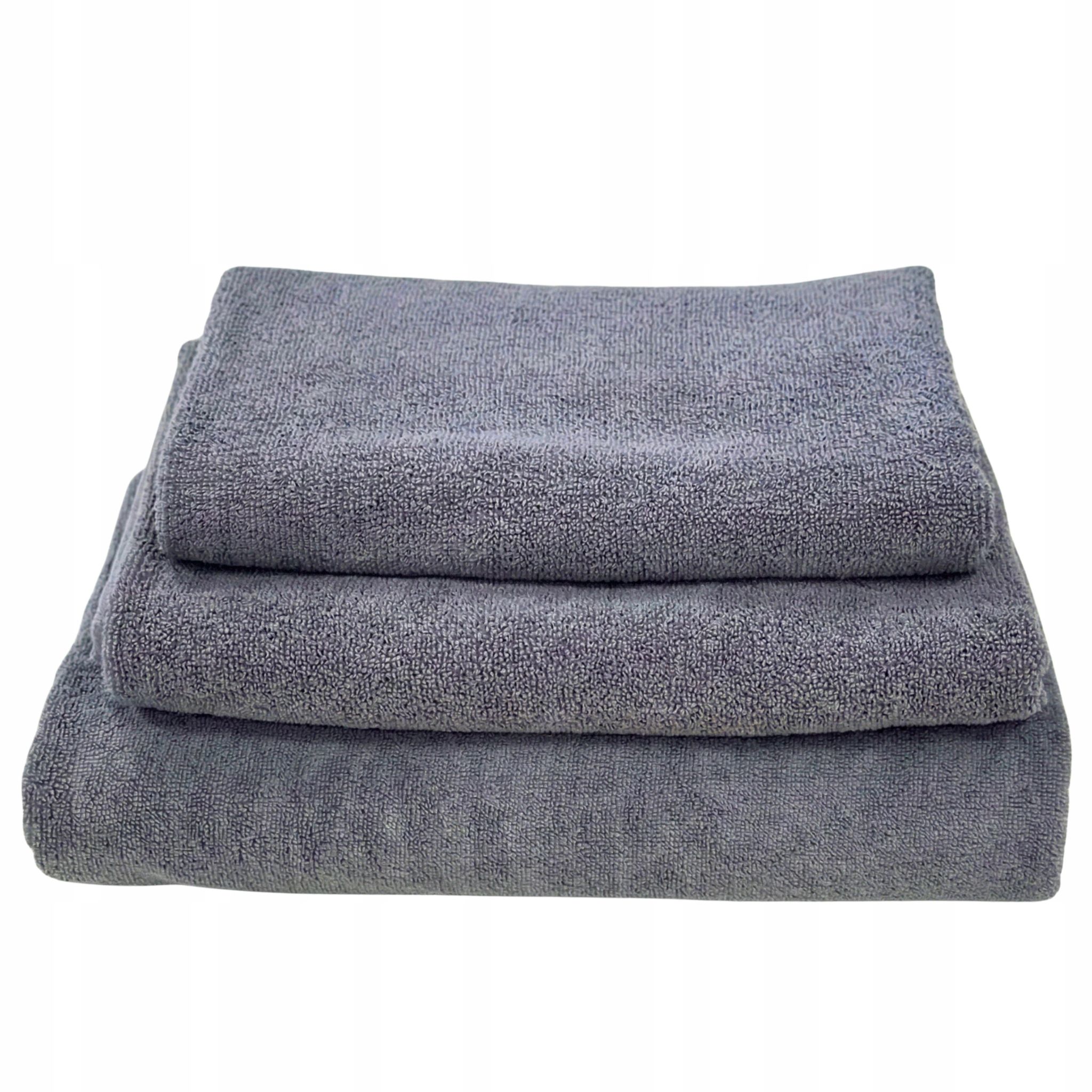 Set Mit 3 Grauen Badetüchern, 100 % Baumwolle, 50 X 90 Cm, 70 X 140 Cm, 100 X 150 Cm