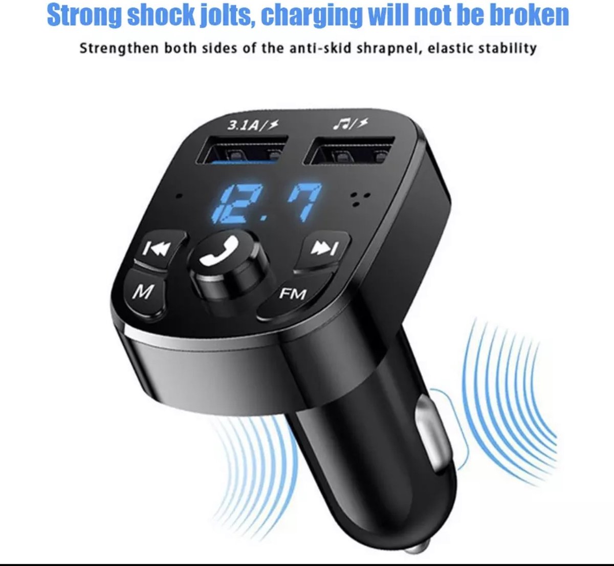 Kabelloser Fm-transmitter & Kfz-ladegerät – Usb-ladegerät – Bluetooth-kfz-freisprecheinrichtung