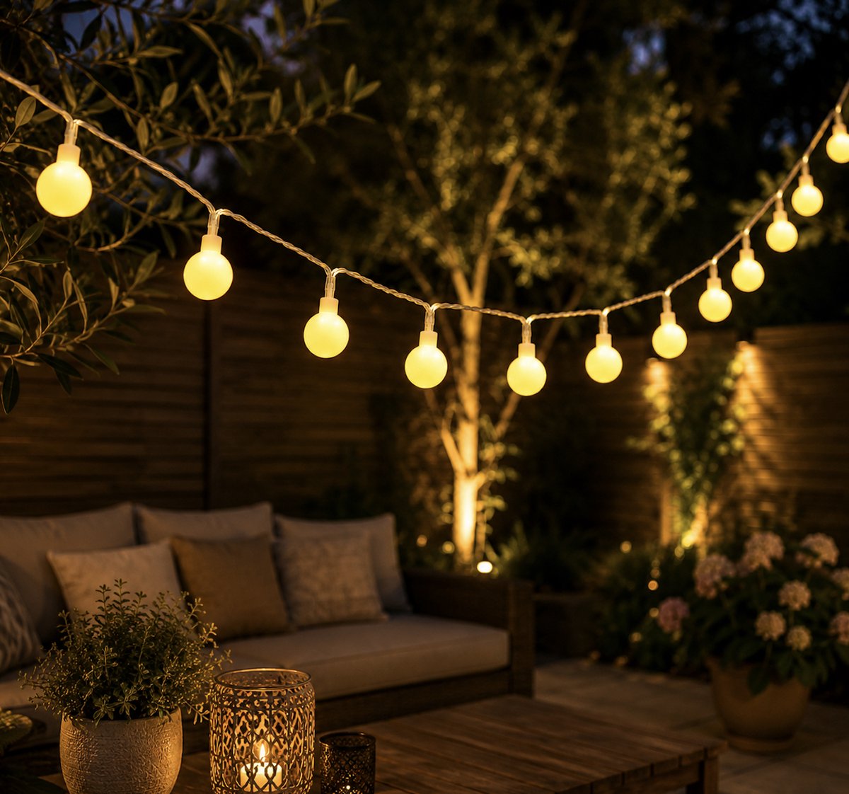 Glühlampen-lichterkette – 50 Glühbirnen – 15 Meter – Led-lichterkette Für Drinnen Und Draußen – Gartenbeleuchtung – Partybeleuchtung – Lichtergirlande