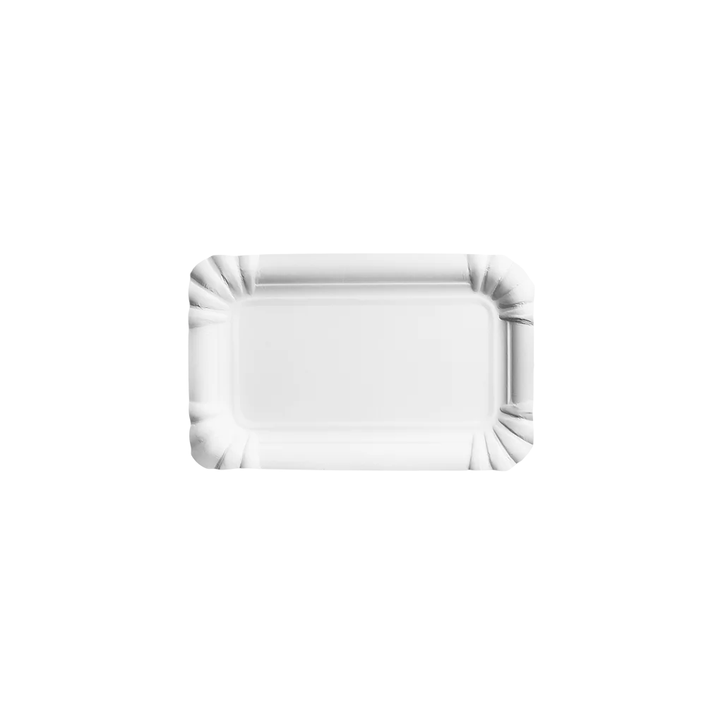 Europäische Einweg-papierschale, Weiß, 10x16 Cm, 100 Stück.
