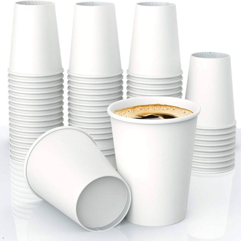 Weiße Papierbecher 250 Ml, 50 Stück, Plastikfrei, Sup