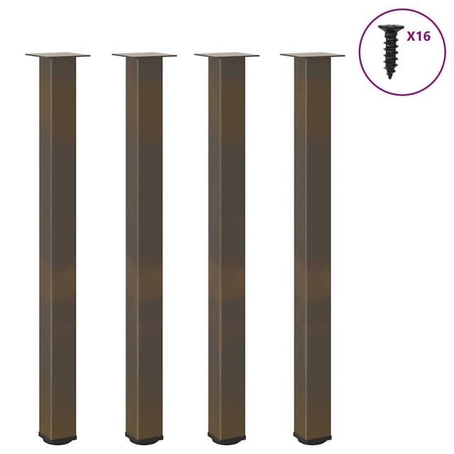 vidaXL Bartischbeine 4 Stk Naturstahl 110-112 cm Stahl 4012483