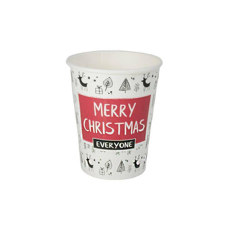 Weihnachts-pappbecher 300 Ml, Frohe Weihnachten, 50 Stück