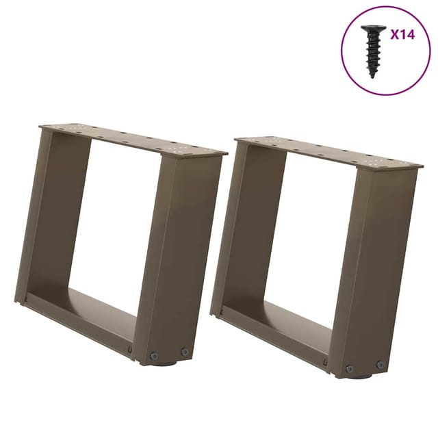 vidaXL Couchtischbeine U-Form 2 Stk Naturstahl 40x30-31 cm Stahl 4012743
