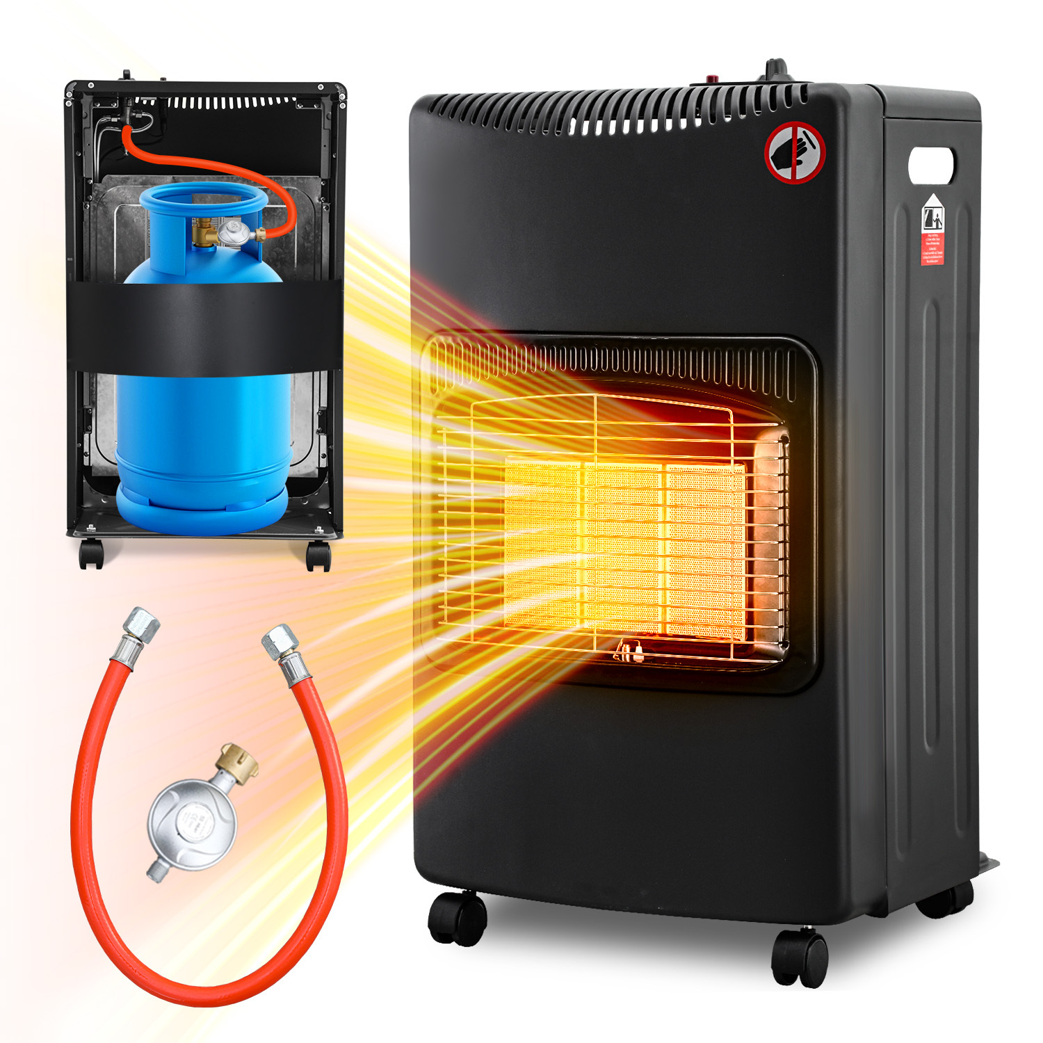 Randaco Faltbare Gasheizung 4,2 Kw Mit Ods, Kippschutz Und Flammensicherung