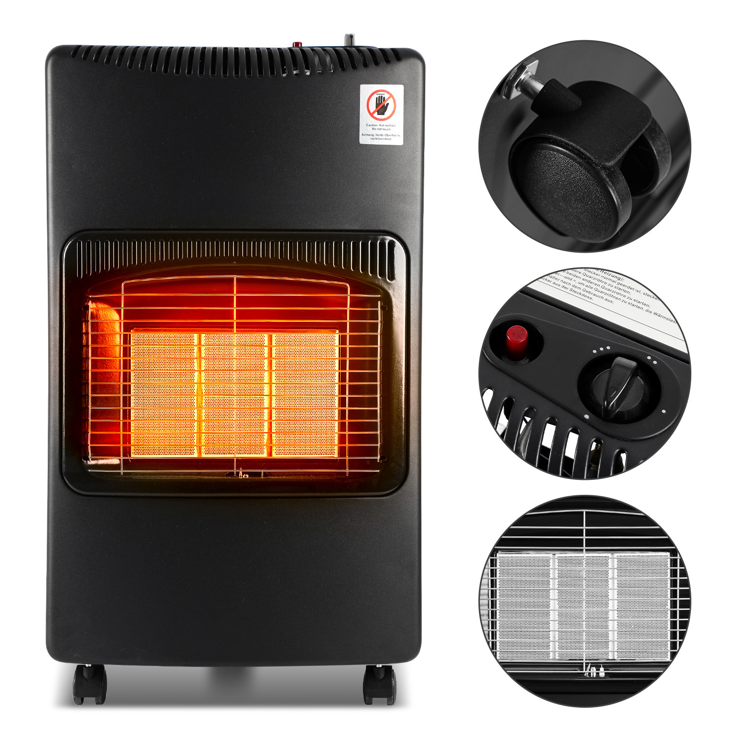 Randaco Gasheizung 4,2 Kw Mit Infrarot-technik, 3 Stufen Und Adaptern