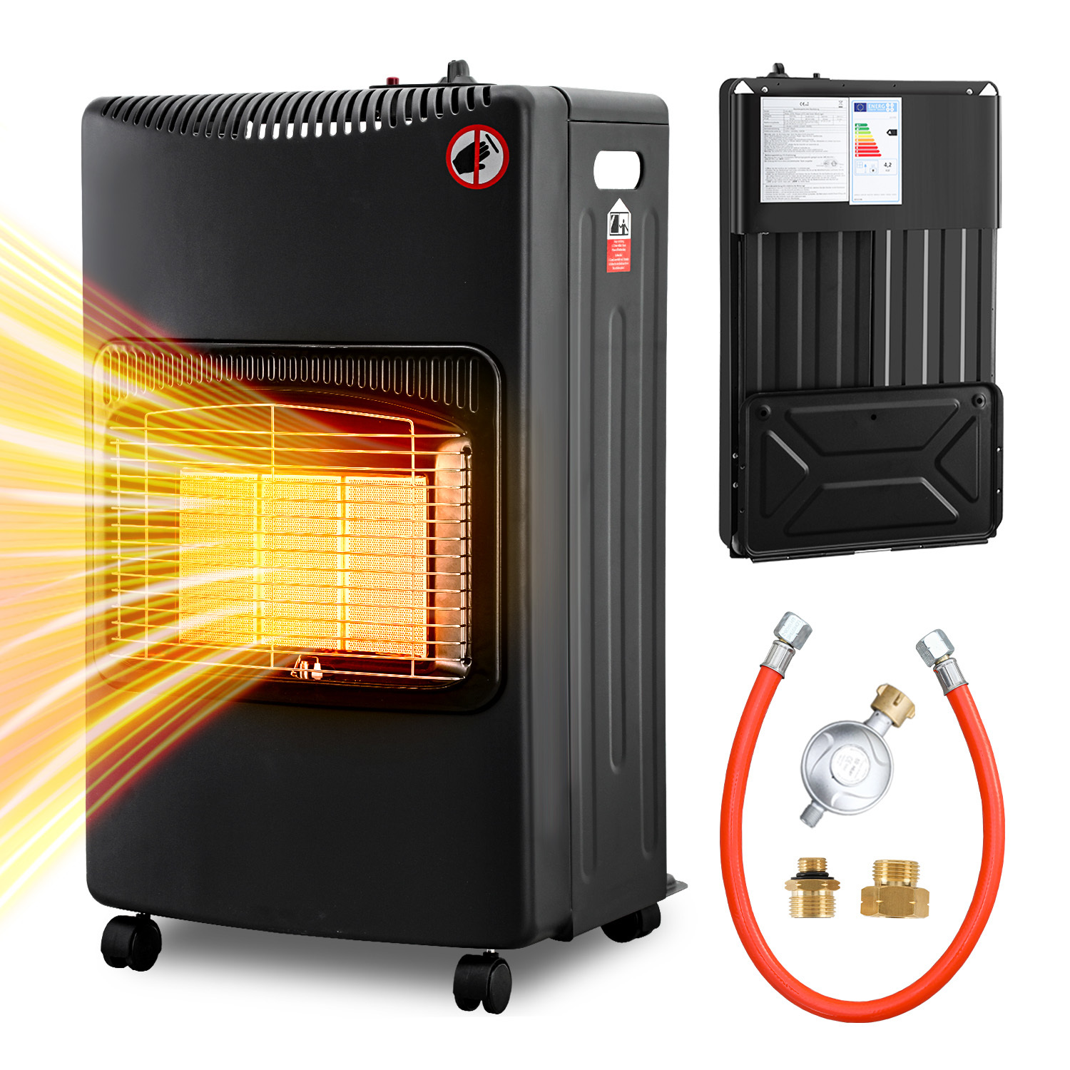 Randaco Gasheizung 4,2 Kw Mit Infrarotwärme, 3 Stufen Und 2 Adaptern