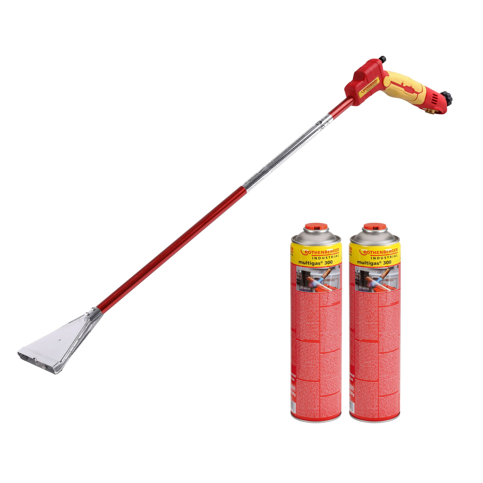 Rothenberger Industrial Unkrautbrenner Premium Inkl. 2 Multigas 600 Ml Unkrautvernichter Abflammgerät Brenner Gasbrenner Extra Breiter Brennerkopf 900°c Flammentemperatur - 1500005272