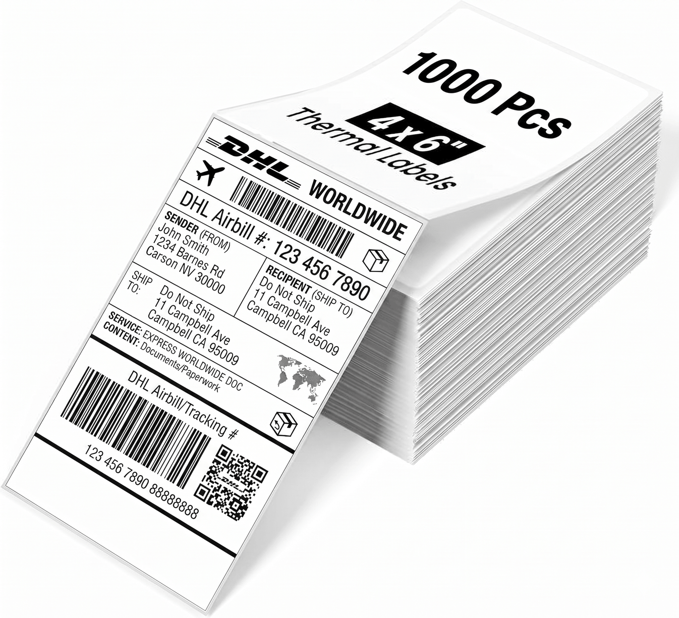Roxlin 500 & 1000 Stück Thermo Versandetiketten 4x6 Zoll (100x150mm) – Wasserfest & Reißfest – Kompatibel Mit Munbyn, Jadens, Nelko, Rollo, Phomemo, Zebra Thermodrucker – Endlos Gefaltet