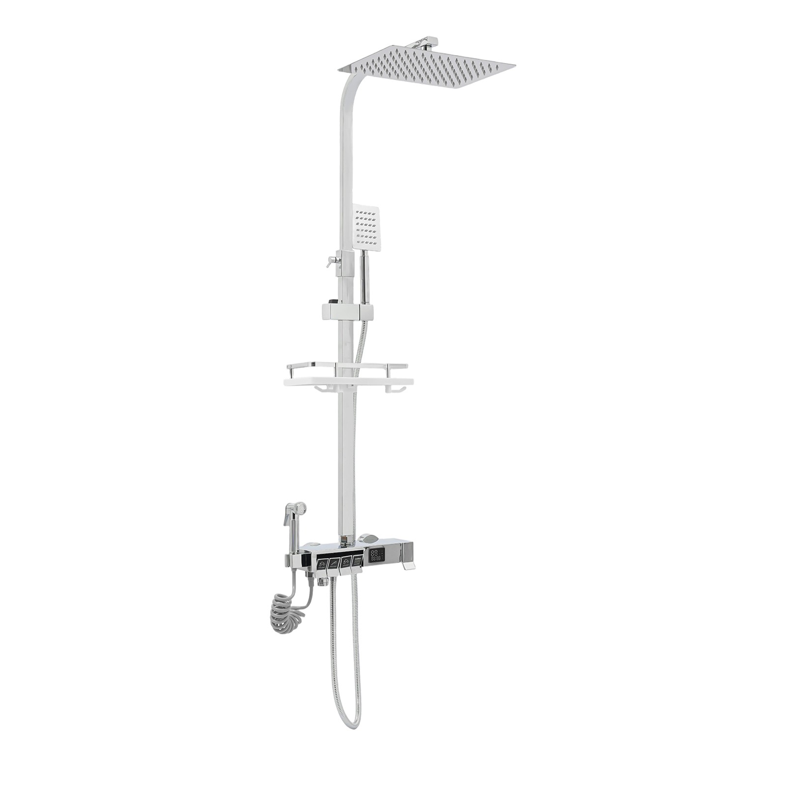 Duschset Im Klavier-design Duschset Mit Vier Auslässen Thermostat-duschmischer Duschmischer-set Regenduschmischer
