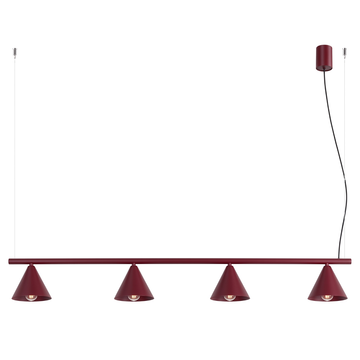 Kronleuchter Nox Burgund 4xe14 122cm Stahl Sollux