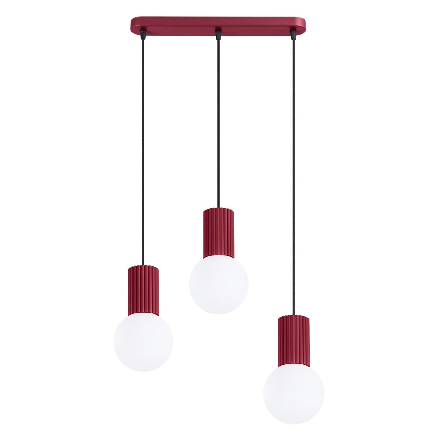 Pendelleuchten Halo Burgund 3xg9 40cm Aluminium Sollux
