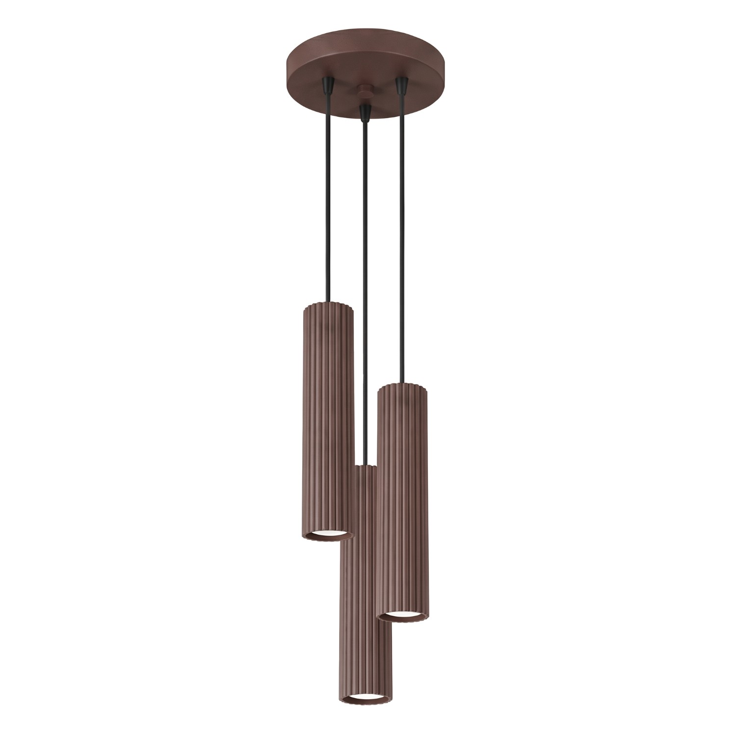 Pendelleuchten Karbon Braun 3xgu10 19.5cm Aluminium Sollux