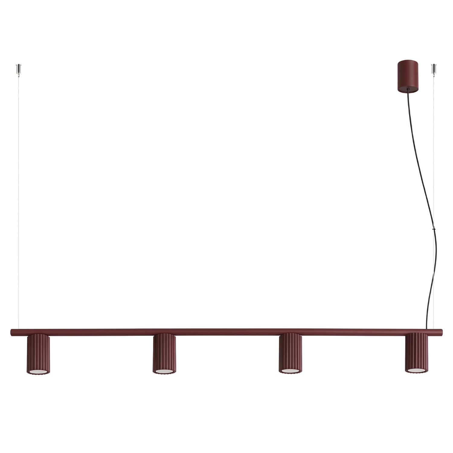 Kronleuchter Karbon Burgund 4xgu10 122cm Aluminium Sollux