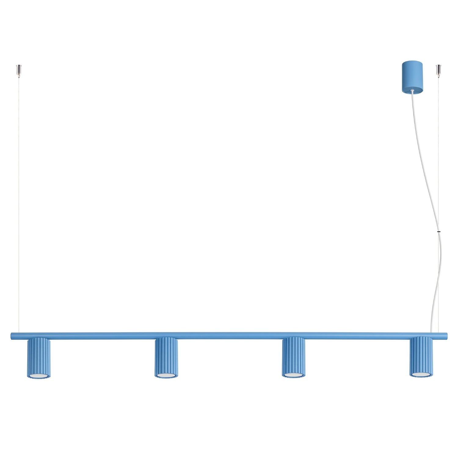 Kronleuchter Karbon Hellblau 4xgu10 122cm Aluminium Sollux