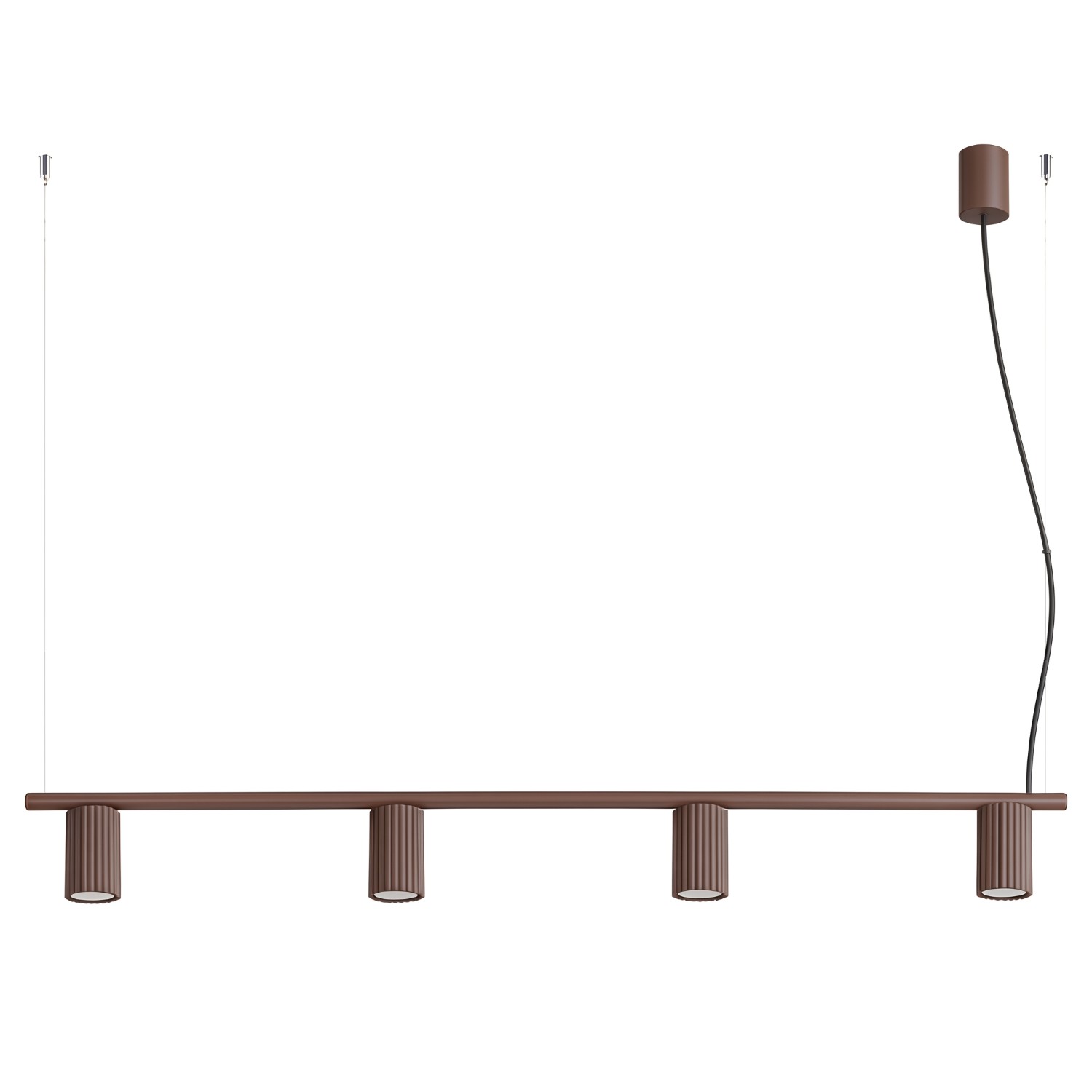 Kronleuchter Karbon Braun 4xgu10 122cm Aluminium Sollux