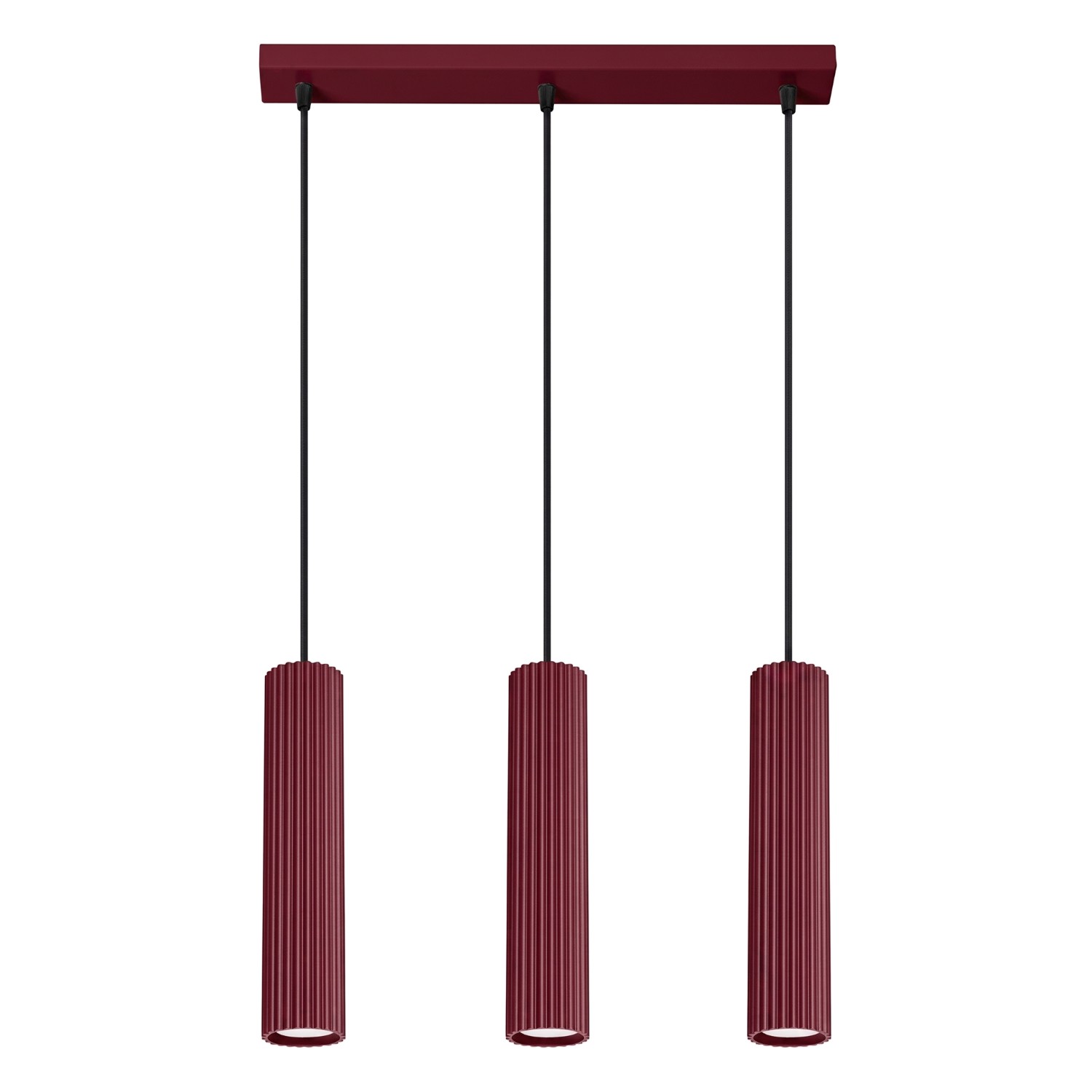 Pendelleuchten Karbon Burgund 3xgu10 45cm Aluminium Sollux