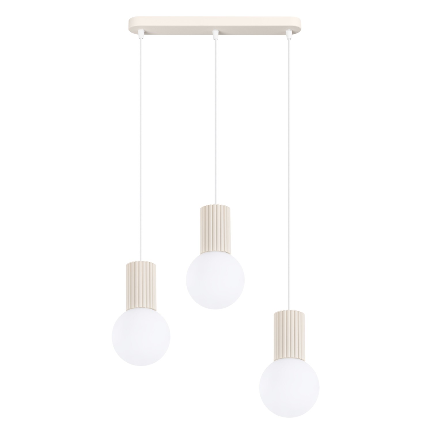 Pendelleuchten Halo Beige 3xg9 40cm Aluminium Sollux