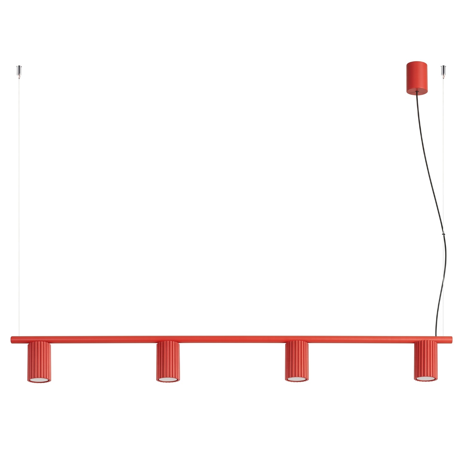 Kronleuchter Karbon Rot 4xgu10 122cm Aluminium Sollux