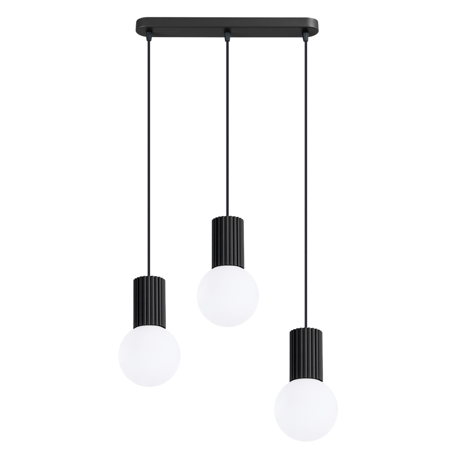 Pendelleuchten Halo Schwarz 3xg9 40cm Aluminium Sollux