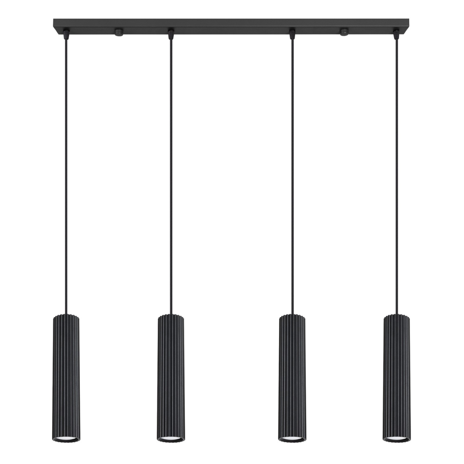 Pendelleuchten Karbon Schwarz 4xgu10 81cm Aluminium Sollux