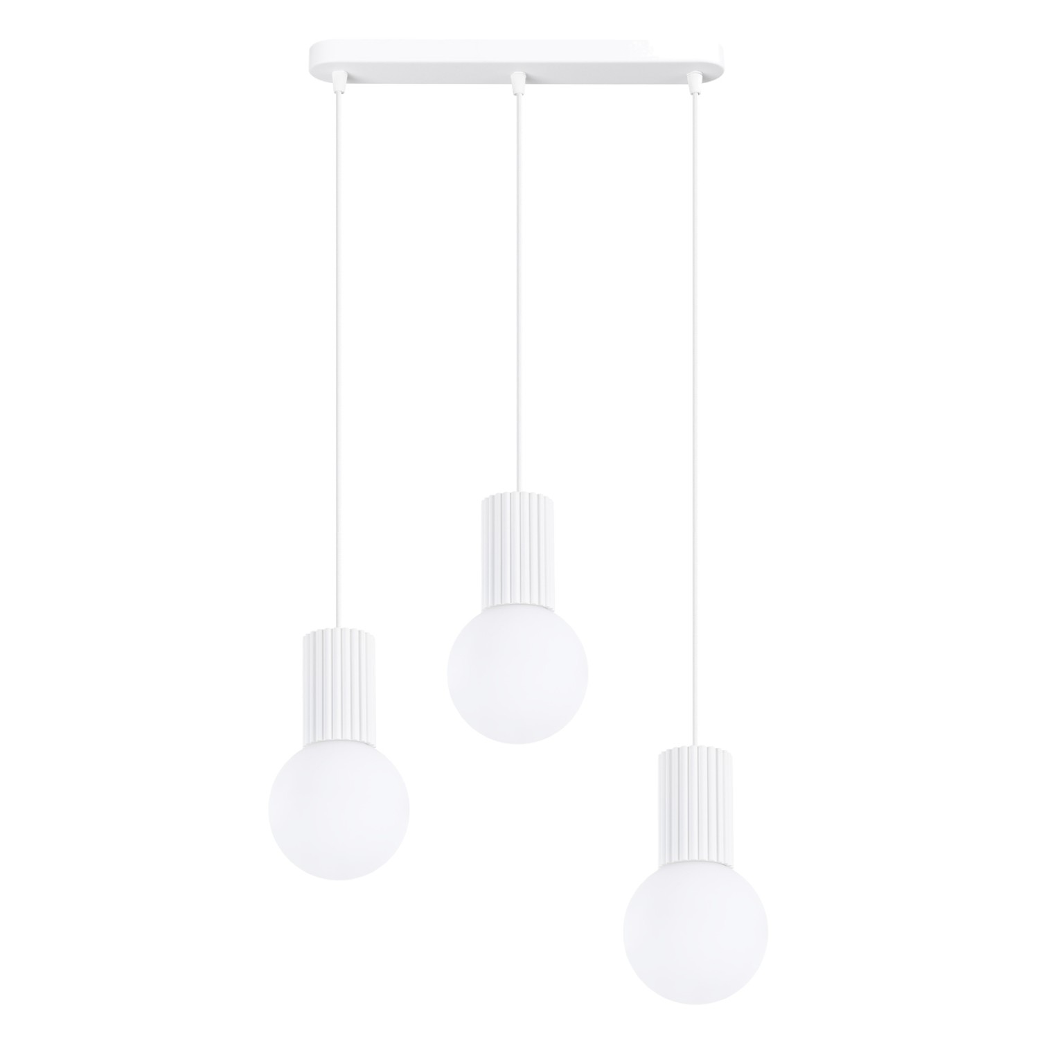 Pendelleuchten Halo Weiß 3xg9 40cm Aluminium Sollux
