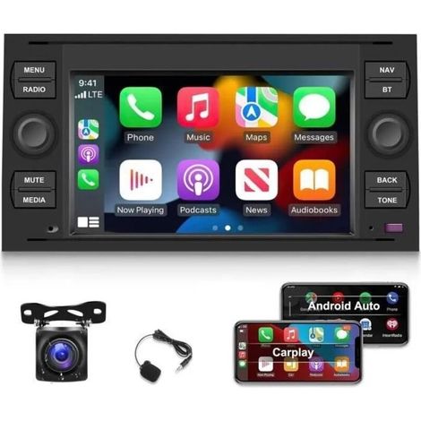 Android-autoradio Für Ford Fiesta, Transit, Focus, Mondeo, Kuga – Kabelloses Carplay – Gps-navigation – Integrierter Hi-fi-sound