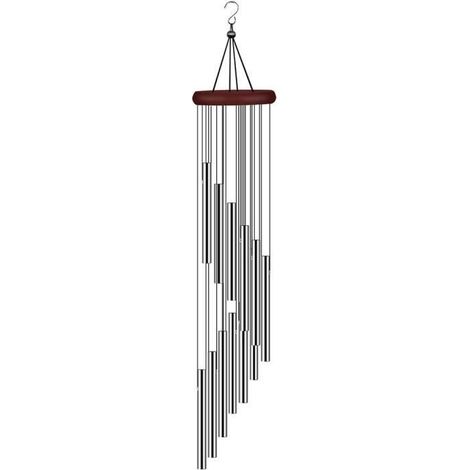 Windspiel Aus Metall Mit 12 Röhren Aus Aluminiumlegierung – Weiß
