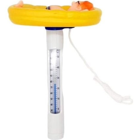 Omabeta Schwimmthermometer Mit Cartoon-motiv, Schwimmthermometer Für Pools, Abnehmbares Gartenthermometer, Gelb