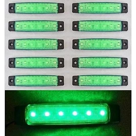 10x Led-rückseitenmarkierungsleuchten 24v Grün Für Lkw, Anhänger, Wohnwagen