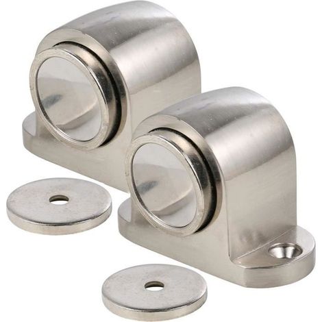 (gebürstete Oberfläche) Magnetischer Türstopper – Magnetlegierung – Bodenhalterung – Drahtgebürstete Oberfläche – 2er-pack