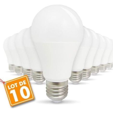 Set Mit 10 Led-lampen E27 9w Eq 60w 806lm (kaltweiß 6400k)