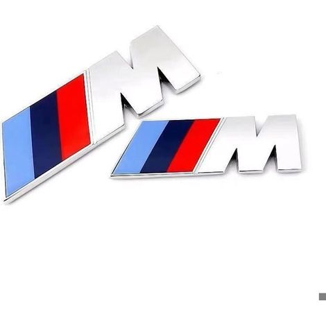 Emblem – Bmw – M – 2er-set – 4,5 Cm X 1,5 Cm – Schwarz – Metall Mit Starkem Kleber