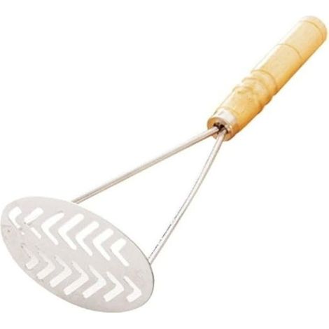 Kartoffelstampfer Aus Edelstahl Mit Holzgriff (26 X 10 Cm) – Küchenutensil Zum Stampfen Von Kartoffeln Oder Anderem Gemüse