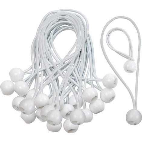 Packung Mit 50 Kakoo Langschlaufen-gummiseilen – Weiß – 15 Cm