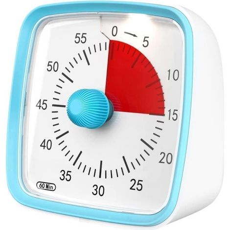 (blau) Visueller Timer Mit Nachtlicht, 60-minuten-countdown Für Kinder Und Erwachsene (blau)