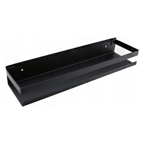 Gelochtes, Wandmontiertes Gewürzregal Aus Edelstahl – 40 Cm, Schwarz, Kompakte Küchenaufbewahrung