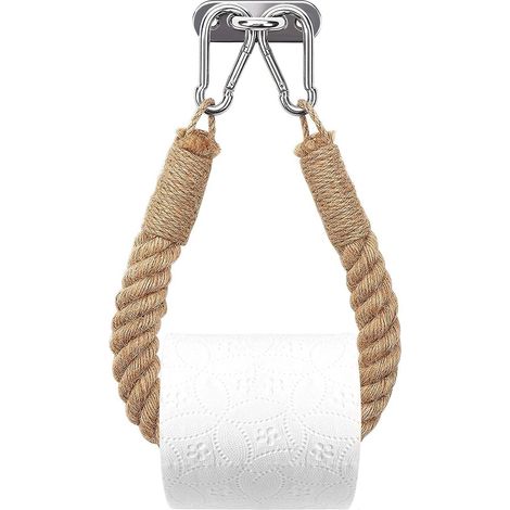 Toilettenpapierhalter Aus Natürlichem Hanfseil – Designer-wandhalter Für Toilettenpapierrollen, Gelb, Markenlos