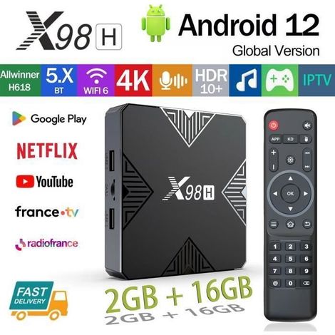 4k Android Tv Box – Mediaplayer, 2 Gb Ram, 16 Gb Speicher – Wi-fi 6 – H.265-decoder Bis Zu 4k 60 Fps – Hdmi 2.0a